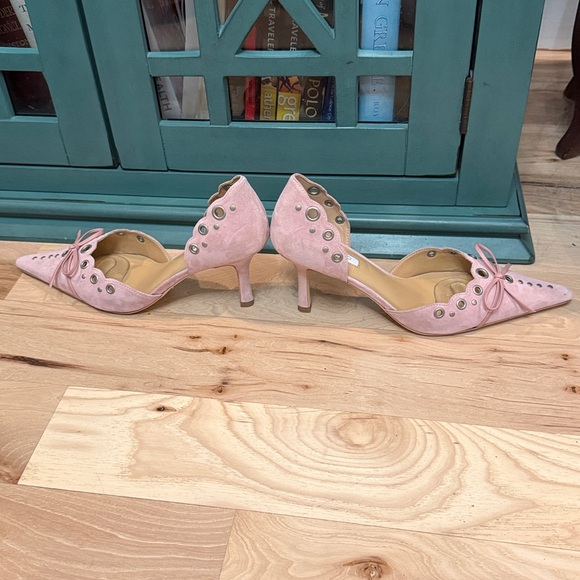 Tony Bianco Shoes - Tony Bianco Safari Pink Bow Heels with Eyelet Detail